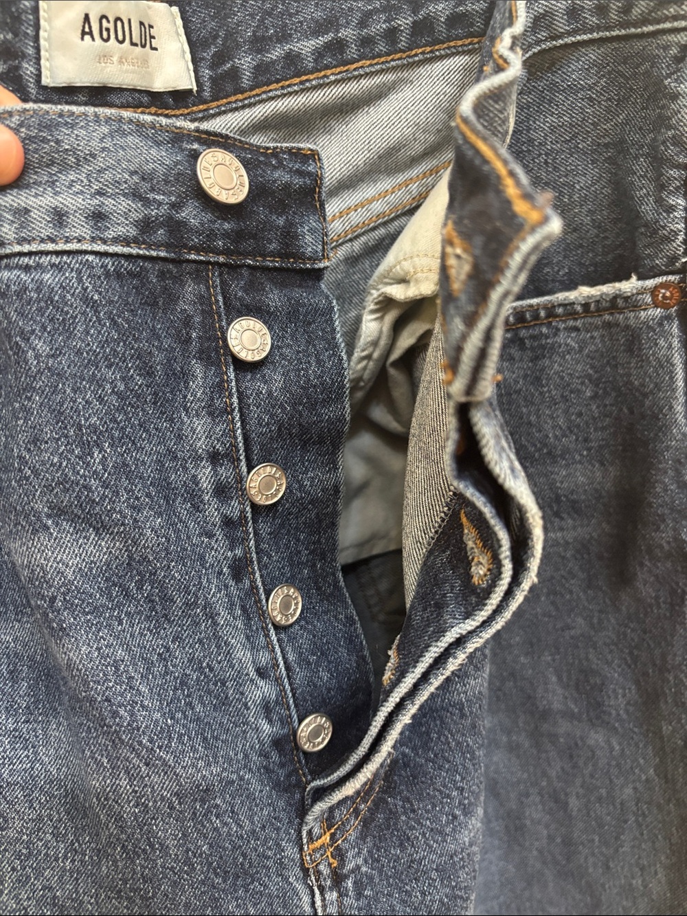 Agolde wide leg raw hem jeans - Picture 6 of 12